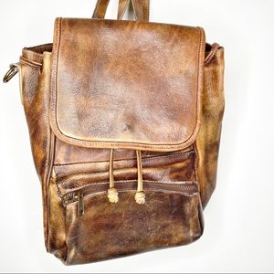 Bed Stu Leather Backpack Brown Cobbler Zipper Back